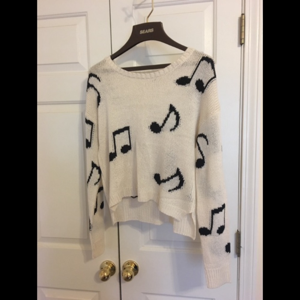 music notes sweater